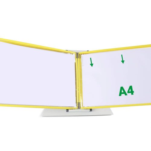 Zobrazovacia tabuľa A4, žltá, horizontálna, s otvorom na hornej strane