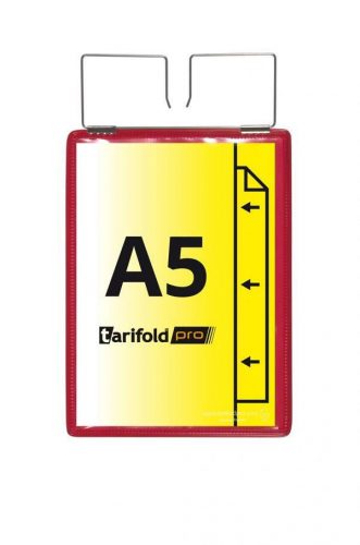 Identifikačné vrecko, A5, portrét, s kovovým závesom, s kovovým rámom, červená, 10 ks
